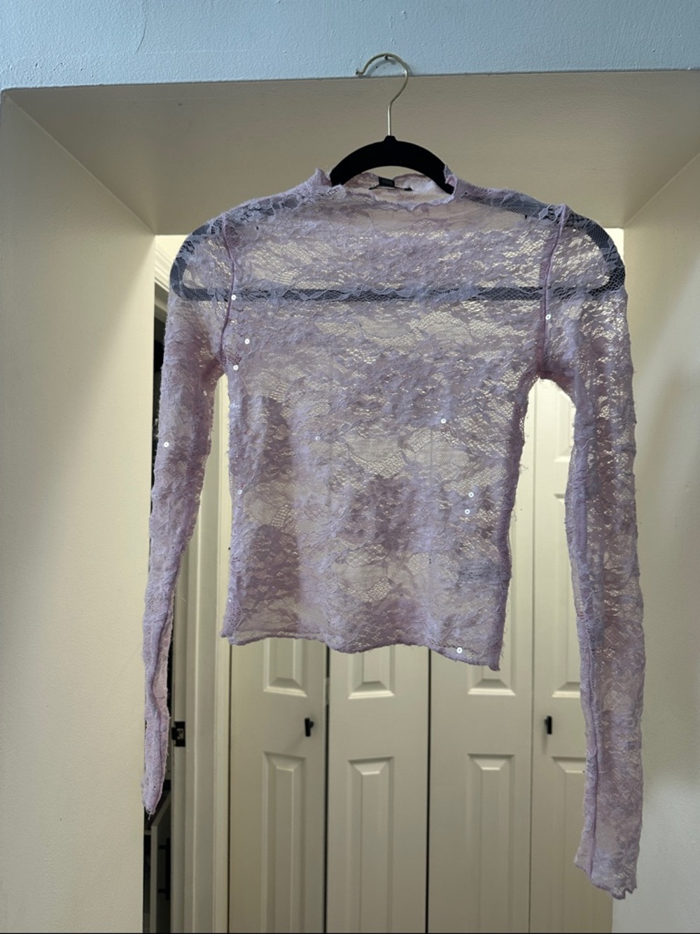 Lace pink longsleeve y2k top